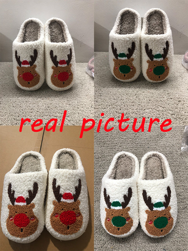 Cozy Elk Christmas Slippers: Soft Winter Comfort for Your Home