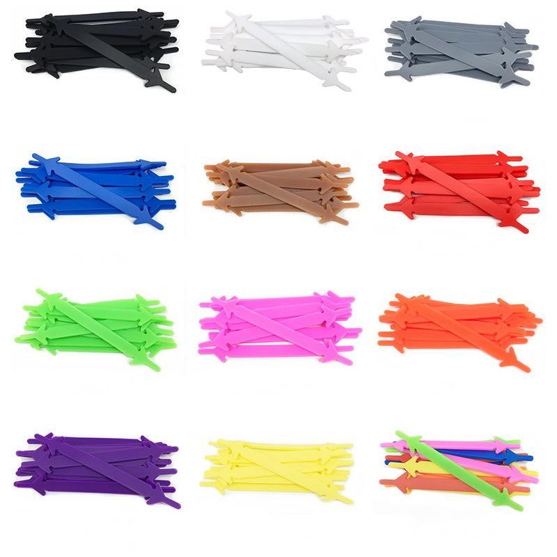 12pcs Silicone No-Tie Shoelaces for Sneakers