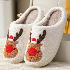 Cozy Elk Christmas Slippers: Soft Winter Comfort for Your Home