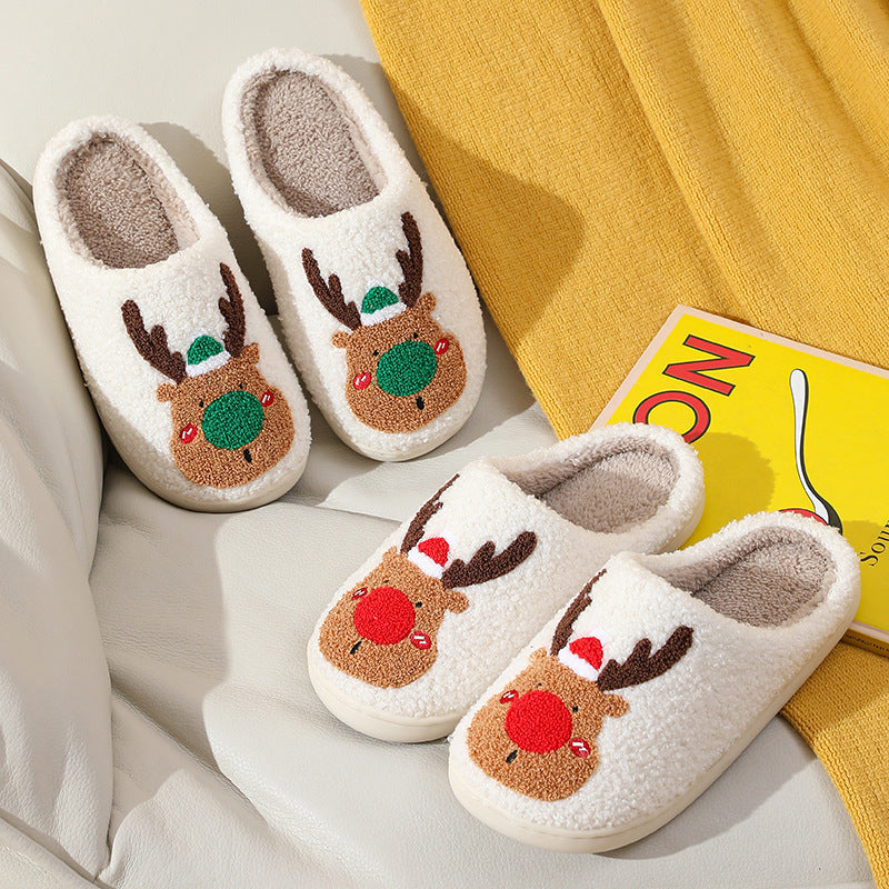 Cozy Elk Christmas Slippers: Soft Winter Comfort for Your Home